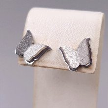 Сережки-гвоздики Stainless Steel. Сталь. Родій. Довжина: 11 мм. Ширина: 13 мм.