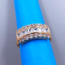 Каблучка XР. Позолота 18К. Камені: білий циркон. Є: 16р 17р 18р 19р 20р