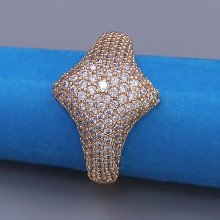 Каблучка XР. Позолота 18К. Камені: білий циркон. Є: 17р 18р 19р 20р