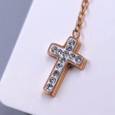 Сережки-гвоздики Stainless Steel з білою емаллю та цирконами. Сталь. Позолота ЧВ. Довжина: 62 мм. Ширина: 8 мм.