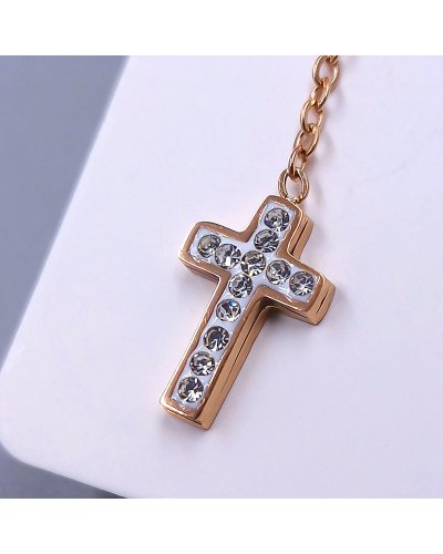 Сережки-гвоздики Stainless Steel з білою емаллю та цирконами. Сталь. Позолота ЧВ. Довжина: 62 мм. Ширина: 8 мм.