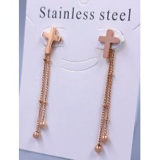 Сережки-гвоздики Stainless Steel. Сталь. Позолота ЧВ. Довжина: 55 мм. Ширина: 10 мм.