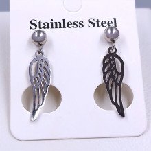 Сережки-гвоздики Stainless Steel. Сталь. Родій. Довжина: 27 мм. Ширина: 7 мм.