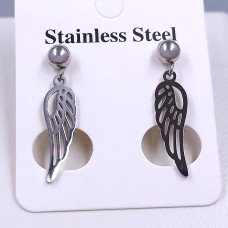 Сережки-гвоздики Stainless Steel. Сталь. Родій. Довжина: 27 мм. Ширина: 7 мм.
