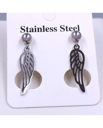 Сережки-гвоздики Stainless Steel. Сталь. Родій. Довжина: 27 мм. Ширина: 7 мм.
