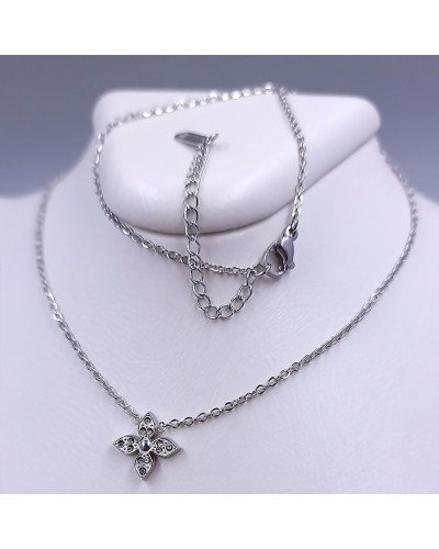 Ланцюжок із кулоном Stainless Steel. Сталь. Родій. Довжина ланцюжка: 46-51 см Довжина кулона: 12 мм