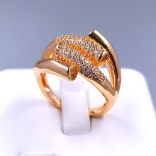 Каблучка XР M&L. Позолота 18К. Камені: білий циркон. Є: 16р 17р