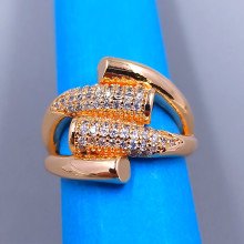 Каблучка XР M&L. Позолота 18К. Камені: білий циркон. Є: 16р 17р