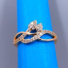 Каблучка XР M&L. Позолота 18К. Камені: білий циркон. Є: 16р 17р