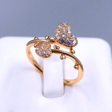 Каблучка XР M&L. Позолота 18К. Камені: білий циркон. Є: 18р 19р