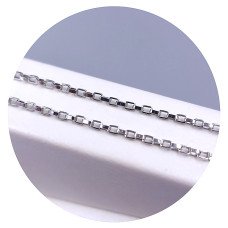 Ланцюжок Stainless Steel. Сталь. Родій. Довжина: 45 см Ширина: 2 мм