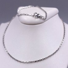 Ланцюжок Stainless Steel. Сталь. Родій. Довжина: 45 см Ширина: 2 мм