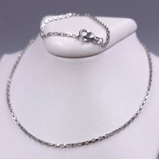 Ланцюжок Stainless Steel. Сталь. Родій. Довжина: 45 см Ширина: 2 мм