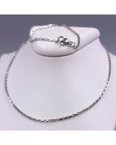 Ланцюжок Stainless Steel. Сталь. Родій. Довжина: 45 см Ширина: 2 мм