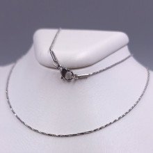 Ланцюжок Stainless Steel. Сталь. Родій. Довжина: 60 см Ширина: 1 мм