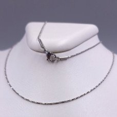 Ланцюжок Stainless Steel. Сталь. Родій. Довжина: 60 см Ширина: 1 мм