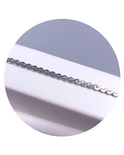 Ланцюжок Stainless Steel. Сталь. Родій. Довжина: 60 см Ширина: 2 мм
