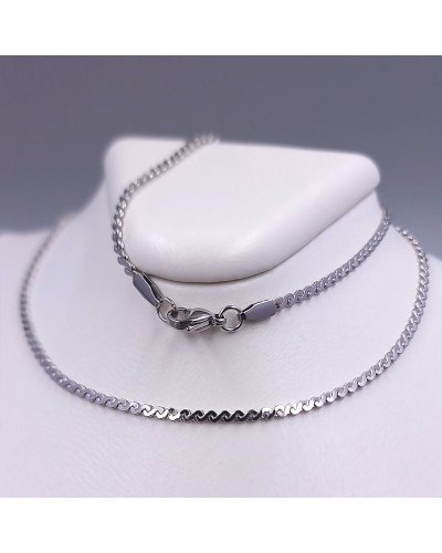 Ланцюжок Stainless Steel. Сталь. Родій. Довжина: 60 см Ширина: 2 мм