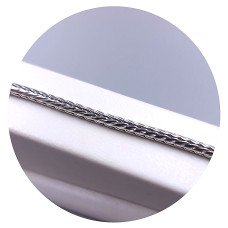 Ланцюжок Stainless Steel. Сталь. Родій. Довжина: 60.5 см Ширина: 3 мм