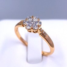 Каблучка XР. Позолота 18К. Камені: білий циркон. Є: 18р 19р
