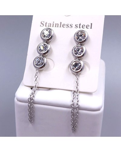Сережки-гвоздики Stainless Steel. Сталь. Родій. Довжина: 53 мм. Ширина: 8 мм.