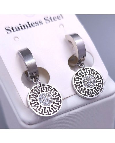 Сережки Stainless Steel. Сталь. Родій. Довжина: 31 мм Ширина: 14 мм