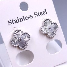 Сережки-гвоздики Stainless Steel. Сталь. Родій. Діаметр: 12 мм