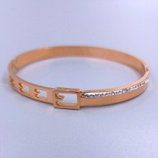 Жорсткий браслет Stainless Steel. Сталь. Позолота ЧВ. Діаметр: 66 мм Ширина: 6 мм
