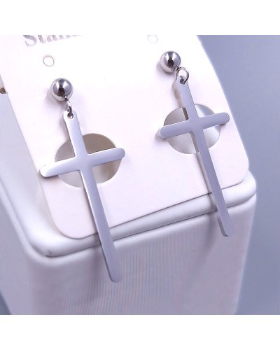 Сережки-гвоздики Stainless Steel. Сталь. Родій. Довжина: 35 мм. Ширина: 15 мм.