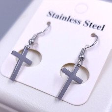 Сережки Stainless Steel. Сталь. Родій. Довжина: 32 мм. Ширина: 10 мм.