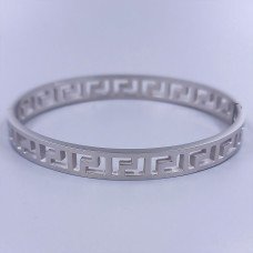 Жорсткий браслет Stainless Steel. Сталь. Родій. Діаметр: 70 мм. Ширина: 8 мм.