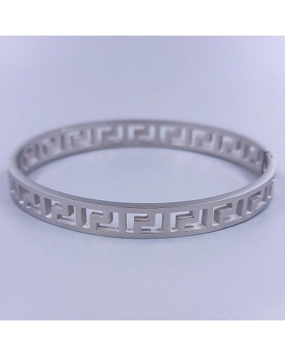 Жорсткий браслет Stainless Steel. Сталь. Родій. Діаметр: 70 мм. Ширина: 8 мм.