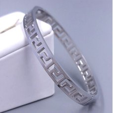 Жорсткий браслет Stainless Steel. Сталь. Родій. Діаметр: 70 мм. Ширина: 8 мм.