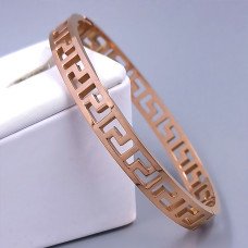 Жорсткий браслет Stainless Steel. Сталь. Позолота ЧВ. Діаметр: 70 мм. Ширина: 8 мм.