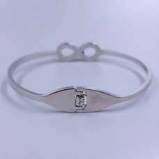 Жорсткий браслет Stainless Steel. Сталь. Родій. Діаметр: 63 мм. Ширина: 11 мм.