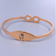 Жорсткий браслет Stainless Steel. Сталь. Позолота ЧВ. Діаметр: 63 мм. Ширина: 11 мм.