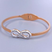 Жорсткий браслет Stainless Steel. Сталь. Позолота ЧВ. Діаметр: 63 мм. Ширина: 11 мм.