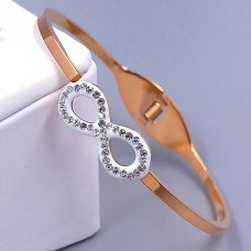 Жорсткий браслет Stainless Steel. Сталь. Позолота ЧВ. Діаметр: 63 мм. Ширина: 11 мм.