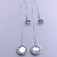 Двосторонні сережки-протяжки Stainless Steel. Сталь. Родій. Довжина: 101 мм. Ширина: 10 мм.