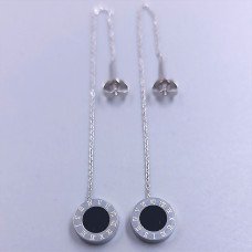 Двосторонні сережки-протяжки Stainless Steel. Сталь. Родій. Довжина: 101 мм. Ширина: 10 мм.