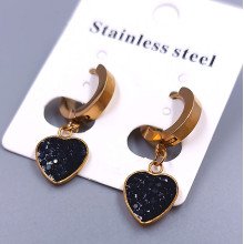 Сережки Stainless Steel. Сталь. Позолота ЧВ. Довжина: 30 мм. Ширина: 11 мм.