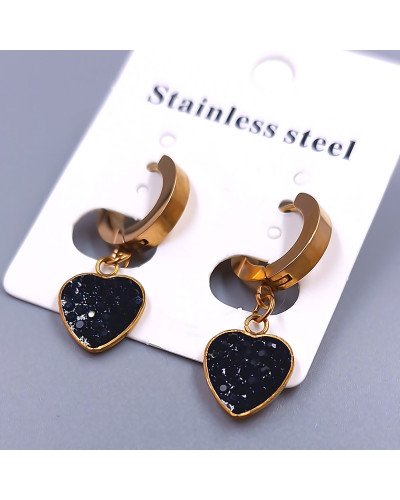 Сережки Stainless Steel. Сталь. Позолота ЧВ. Довжина: 30 мм. Ширина: 11 мм.