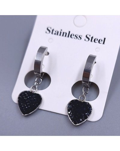 Сережки Stainless Steel. Сталь. Родій. Довжина: 30 мм. Ширина: 11 мм.