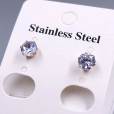 Сережки-гвоздики Stainless Steel. Сталь. Позолота ЧВ. Діаметр: 7 мм