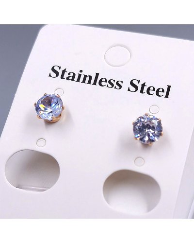 Сережки-гвоздики Stainless Steel. Сталь. Позолота ЧВ. Діаметр: 7 мм