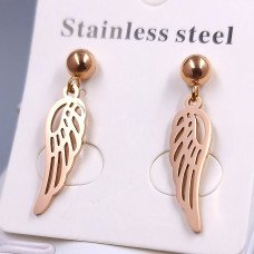 Сережки-гвоздики Stainless Steel. Сталь. Позолота ЧВ. Довжина: 28 мм. Ширина: 8 мм.