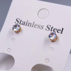 Сережки-гвоздики Stainless Steel. Сталь. Позолота ЧВ. Діаметр: 4 мм