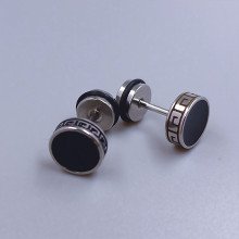 Сережки-гвоздики Stainless Steel. Сталь. Родій. Діаметр: 8 мм