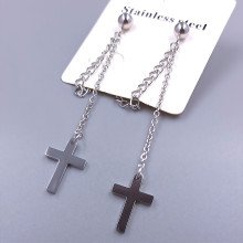 Сережки-гвоздики Stainless Steel. Сталь. Родій. Довжина: 68 мм. Ширина: 11 мм.