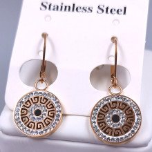 Сережки Stainless Steel. Сталь. Позолота ЧВ. Довжина: 30 мм. Ширина: 14 мм.